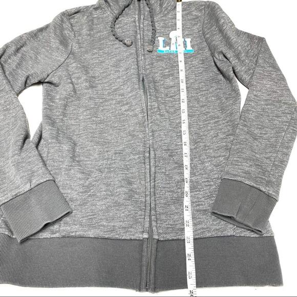 NFL Super Bowl Full Zip Hoodie Football Fan Sweatshirt Gray Women's S Small - Picture 5 of 7